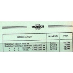 tarif radiateur 1953