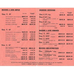 tarif Lave linge Viva 1960