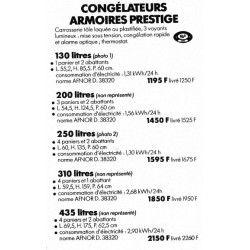 gamme congélateur armoire 1979
