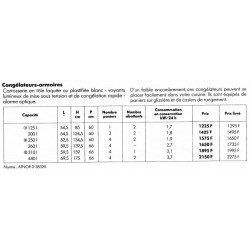 gamme congélateur armoire 1978