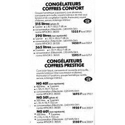 gamme congélateur coffre 1979