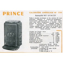 Calorifère Américain PRINCE  N° 1749