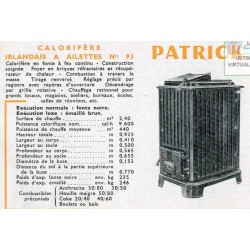 Calorifère irlandais à ailettes  Patrick  N° 93