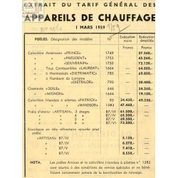 tarif poêles 03 1959