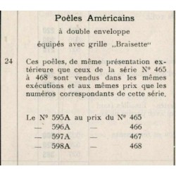 tarif poêles américains 595 A 1934