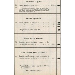 tarif poêles bis 1934