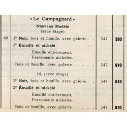 tarif la campagnard bis 1934