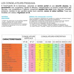 caractéristiques congel Frigeavia