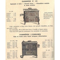cuisinières N° 119 à 125  1885
