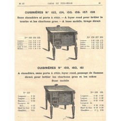 cuisinières N° 159 à 191  1885