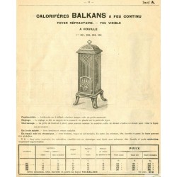 calorifères Balkans  page 11  1922