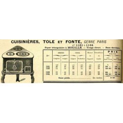 Cuisinières tole fonte paris 1910