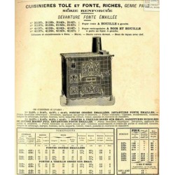 Cuisinières tole et fonte Paris 1910