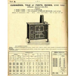 cuisinières tole et fonte Paris 1910