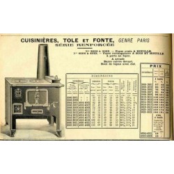 cuisinières tole et fonte Paris 1910