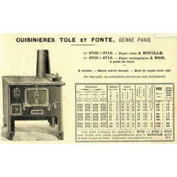 cuisinières tole et fonte Paris 1910