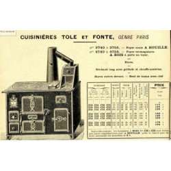 Cuisinières tole et fonte Paris 1910