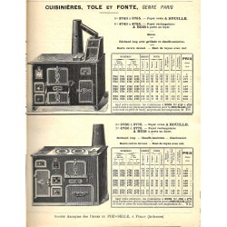 Cuisinières tole et fonte Paris 1909