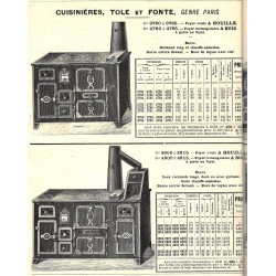 Cuisinières tole et fonte Paris 1909