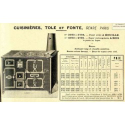 Cuisinières tole et fonte Paris 1910