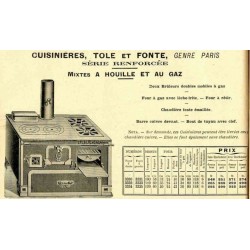 Cuisinières tole et fonte Paris 1910