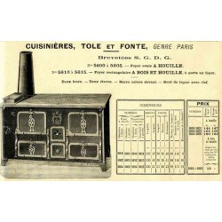 Cuisinières tole et fonte Paris 1910