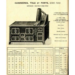Cuisinières tole et fonte Paris 1910