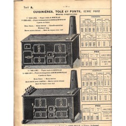 Cuisinières tole et fonte Paris 1906
