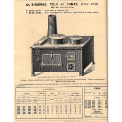 Cuisinières tole et fonte Paris 1906