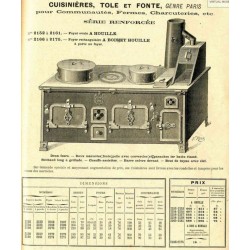 Cuisinières tole et fonte Paris 1910