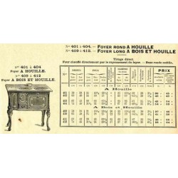 Cuisinières fonte 2 trous  1910