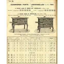 Cuisinières universelles à 2 trous 1910