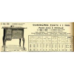 Cuisinières fonte à 2 trous 1910