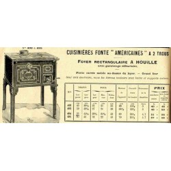 Cuisinières fonte Américaines 1910