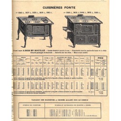 Cuisinières fonte 4 trous 1906