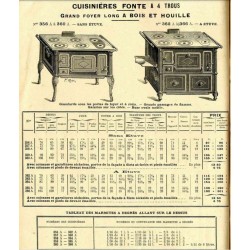 Cuisinières fonte à 4 trous 1910
