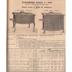 Cuisinières fonte à 4 trous 1909