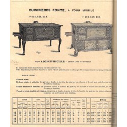 Cuisinières fonte à 4 trous  1906
