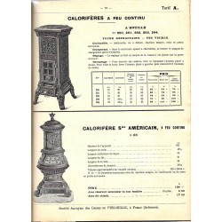 calorifères à feu continu  1909 1910
