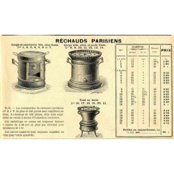 réchauds parisiens  1909 1910
