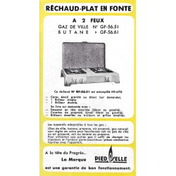 réchaud 2 feux Pied Selle 1953