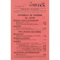 tarif Sauter décembre 1949