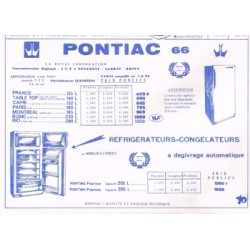 gamme réfrigérateur Pontiac 1966
