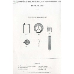 nomenclature calorifère irlandais rond 1929