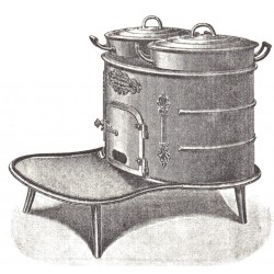 fourneau ovale à 2 pots