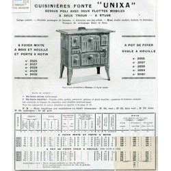 Cuisinières Fonte Unixa