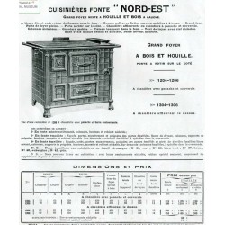 Cuisinières Nord-Est 1932