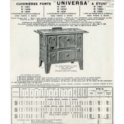 Cuisinières Universa à étuve