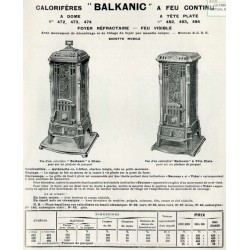 Calorifère Balkanic 1934