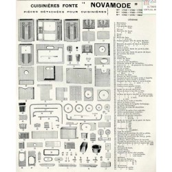 nomenclature Cuisinières Novamode